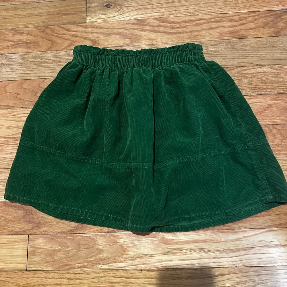 Gymboree Girls Green Corduroy Skirt‎ Shorts Under Embroidered Flowers Birds 5